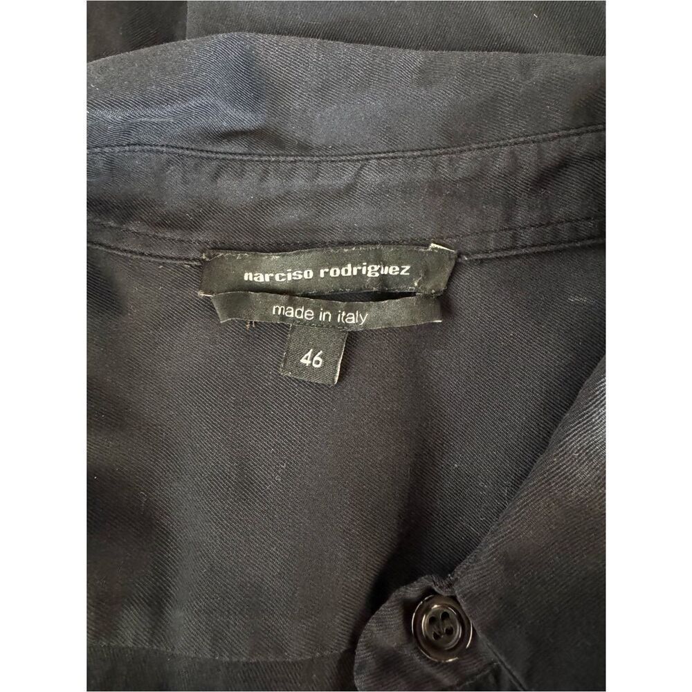 Narciso Rodriguez Black Shirt Midi Dress Pockets Minimalist Luxury SZ 46 or XL - Picture 8 of 11
